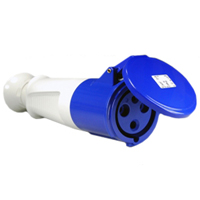 Pin and Sleeve Connector Devices 888-361306 IEC 60309 Cable Mount Connector, IP44 Rated, 60A 250V, 63A 200-250V, 6H, IEC 309 International Pin and Sleeve Devices 